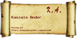 Kaszala Andor névjegykártya