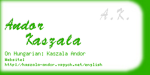 andor kaszala business card